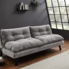 Modernes Schlafsofa COCOONING 190cm grau Chenillestoff 3-Sitzer Couch