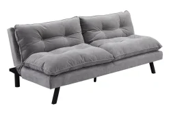 Modernes Schlafsofa COCOONING 190cm grau Chenillestoff 3-Sitzer Couch