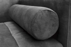 Modernes Schlafsofa COUTURE 200cm grau Microvelours 3-Sitzer Couch mit Schlaffunktion