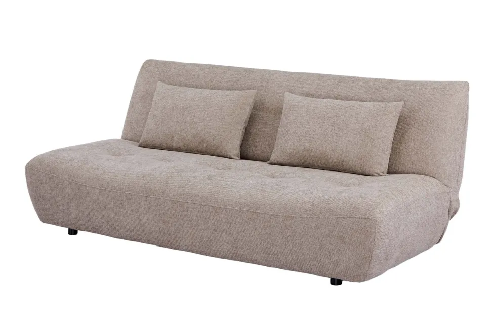 Modernes Schlafsofa ELYPSE 200cm greige Chenille 3-Sitzer Couch inkl. Kissen