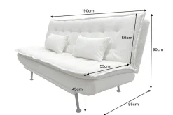 Modernes Schlafsofa JAZZ 190cm beige Cord 3-Sitzer Couch