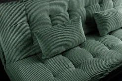 Modernes Schlafsofa JAZZ 190cm grün Cord 3-Sitzer Couch