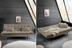 Modernes Schlafsofa JAZZ 190cm greige Cord 3-Sitzer Couch
