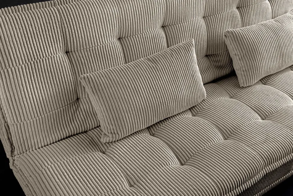 Modernes Schlafsofa JAZZ 190cm greige Cord 3-Sitzer Couch