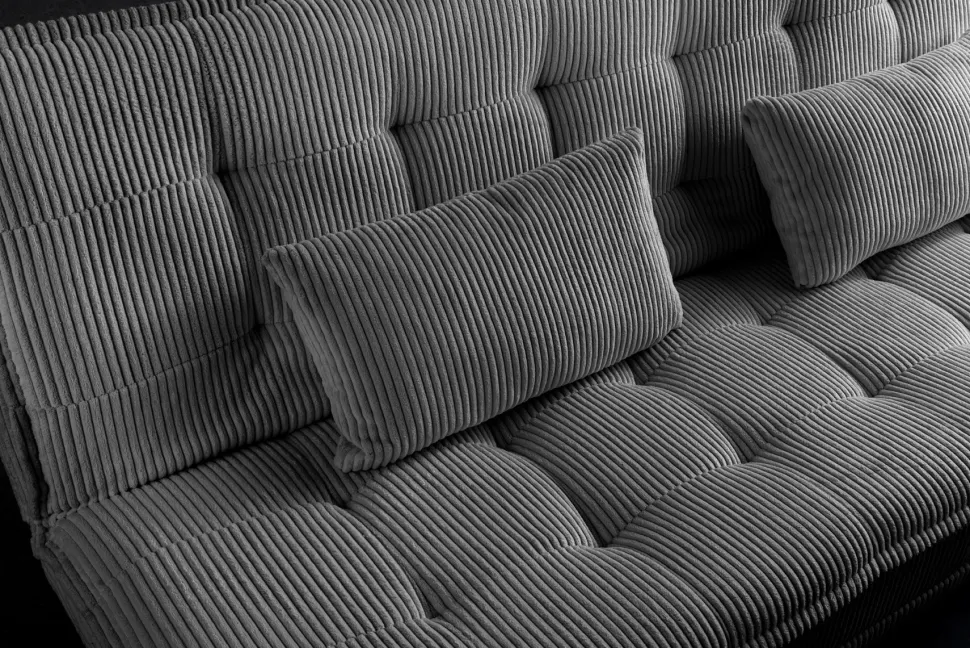 Modernes Schlafsofa JAZZ 190cm grau Cord 3-Sitzer Couch
