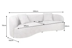 Modernes Sofa ATELIER 230cm beige Bouclé 3-Sitzer Couch inkl. Kissen