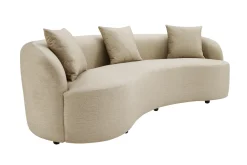 Modernes Sofa ATELIER 230cm beige Samt 3-Sitzer Couch inkl. Kissen