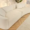 Modernes Sofa ATELIER L 330cm beige Bouclé XXL-Couch Nosagfederung inkl. Kissen