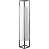 Moderne Stehlampe AGAPUNE 120cm weiß silber mit Papierschirm und Edelstahlgestell