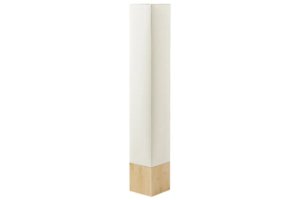 Moderne Stehlampe AGAPUNE 120cm weiß hellbraun Bambusfuß Stoffschirm