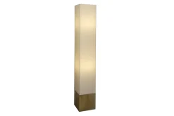 Moderne Stehlampe AGAPUNE 120cm weiß hellbraun Bambusfuß Stoffschirm