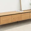 Modernes TV-Board ATELIER 200cm natur Eiche schwarz Metall Lowboard