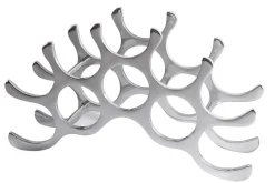 Modernes Weinregal FLAME 48cm silber für 10 Flaschen Flaschenhalter