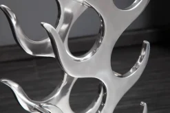 Modernes Weinregal FLAME 93cm silber für 9 Flaschen Flaschenhalter