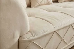 Modernes XXL Ecksofa DECADENCIA 320cm beige Samt Bigsofa inkl. Kissen