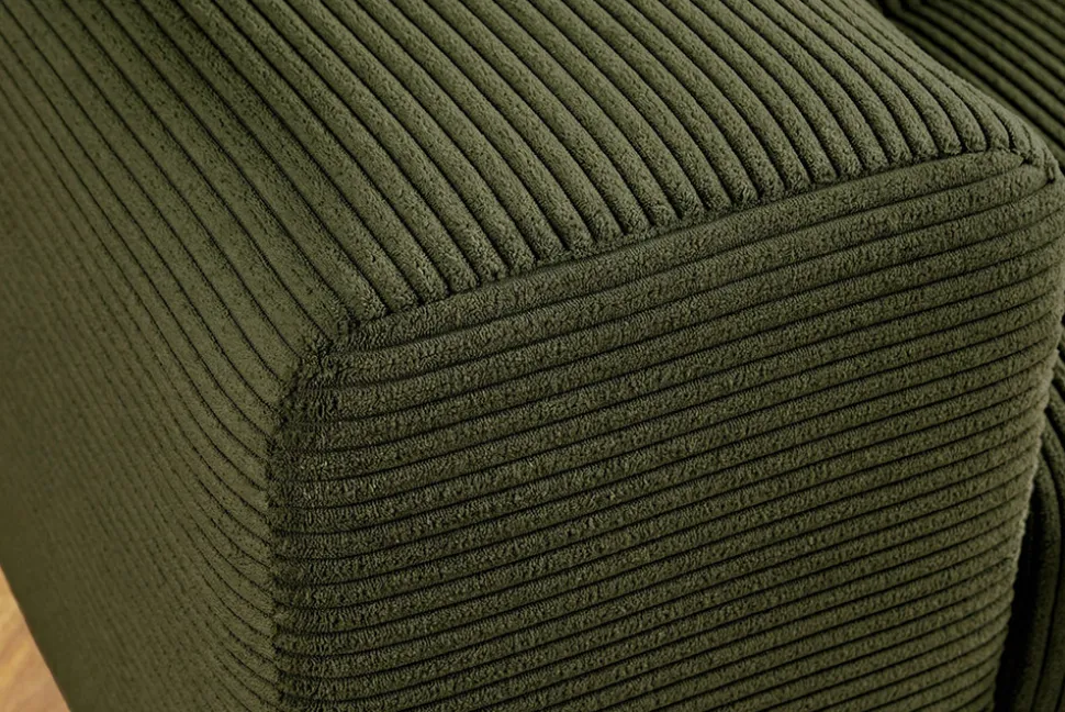 Modernes XXL Sofa ELEGANCIA 285cm grün Cord Federkern inklusive Kissen Bigsofa