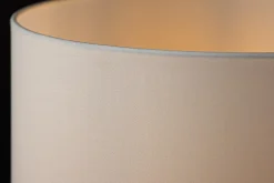 Moderne Tischlampe CLASSIC 60cm transparent recyceltes Glas weiß Stoffschirm