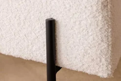 Moderne Truhenbank LOFT 100cm weiß Bouclé Sitzbank mit Stauraum gepolstert schwarz Metall