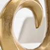 Moderne Vase WAVE 47cm gold Aluminium poliert Dekoration