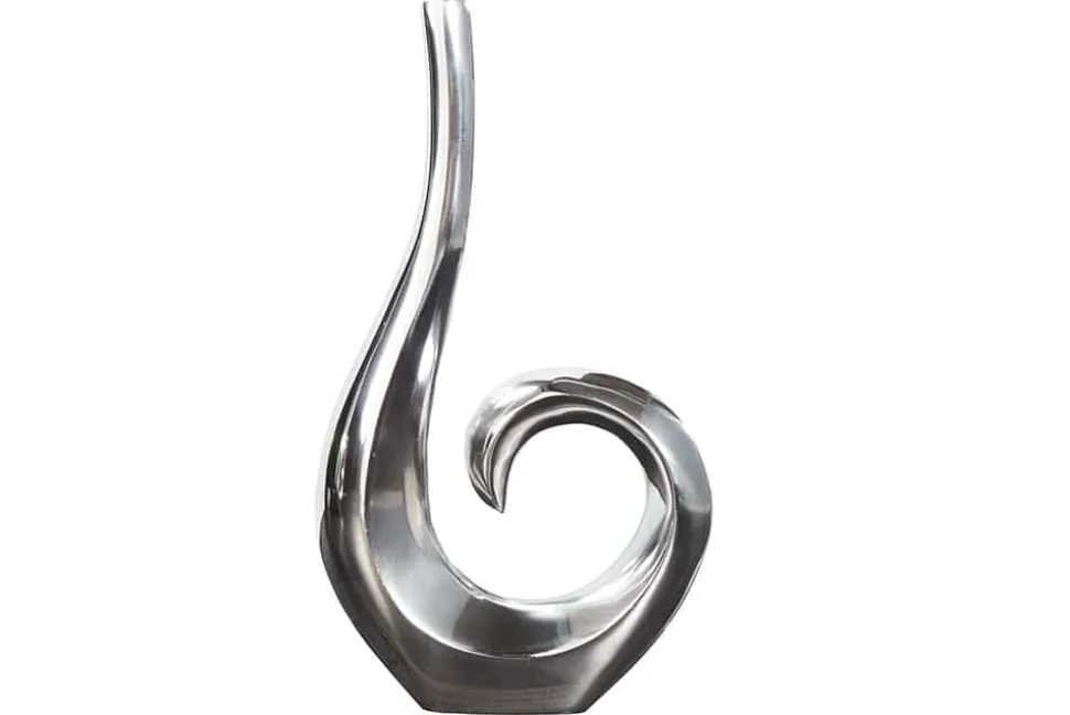 Moderne Vase WAVE 47cm silber Aluminium poliert Dekoration