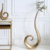 Moderne Vase WAVE XL 106cm gold Aluminium poliert Dekoration