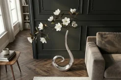 Moderne Vase WAVE XL 106cm silber Aluminium poliert Dekoration