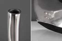 Moderne Vase WAVE XL 106cm silber Aluminium poliert Dekoration