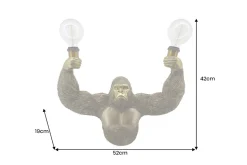 Moderne Wandlampe KING APE 50cm gold Affen-Skulptur handmade