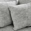 Moderne Wohnlandschaft KENT 220cm grau Strickstoff Ecksofa inkl. Hocker und Kissen
