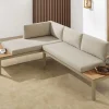 Modulare Garten Sitzgruppe ORLANDO LOUNGE 240cm champagner greige Aluminium wetterfest inkl. Kissen