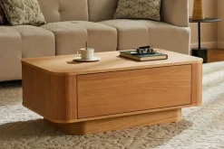 Nordischer Couchtisch VALHALLA WOOD 100cm natur Eichenholz mit Schublade