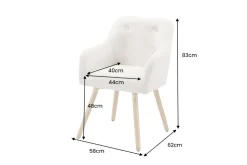 Nordischer Stuhl SCANDINAVIA MEISTERSTÜCK beige natur Strukturstoff Massivholzbeine