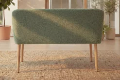 Nordische Sitzbank SCANDINAVIA MEISTERSTÜCK 115cm salbei natur Massivholz mit Armlehne