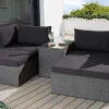 Outdoor Gartenlounge Set XXL MODULAR grau Polyrattan Sitzgruppe wetterfest inkl. Kissen