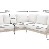 Outdoor Garten Sitzgruppe BALI ROPE 235cm beige natur Akazienholz Aluminium Kissen