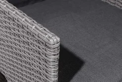 Outdoor Gartenstuhl SYLT grau Polyrattan Hochlehner mit Armlehne verstellbar wetterfest