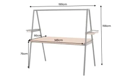 Outdoor Gartentisch RIO 190cm anthrazit Aluminium Massivholz mit Dekostange wetterfest