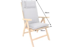 Outdoor Kissen ROG 46x119cm anthrazit Sitzkissen Polster-Auflage für Hochlehner