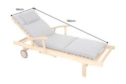 Outdoor Kissen ROG 58x196cm grün Polster-Auflage für Gartenliege