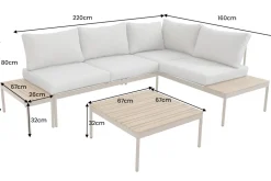 Outdoor Lounge MOBILE MODULAR greige Garten-Sitzgruppe inkl. Tisch und Kissen