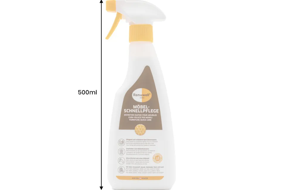 Renuwell MÖBEL SCHNELLPFLEGE 500ml Pflegemittel für Holzmöbel Metall Stein
