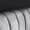 Retro Bett AMSTERDAM 160x200cm grau Samt schwarz Metall Polsterbett
