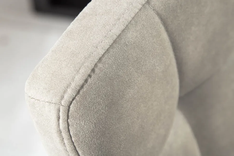 Retro Design Stuhl MODENA stone grau mit Ziersteppung
