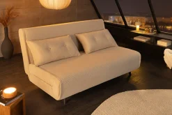 Retro Schlafsessel SMART MULTIFUNCTION 140cm beige Cord Bettfunktion inkl. Kissen