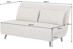 Retro Schlafsessel SMART MULTIFUNCTION 140cm grau Cord Bettfunktion inkl. Kissen