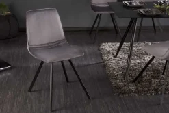 Retro Stuhl AMSTERDAM CHAIR dunkelgrau Samt Designklassiker