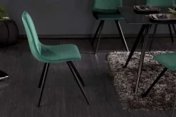 Retro Stuhl AMSTERDAM CHAIR smaragdgrün Samt Designklassiker