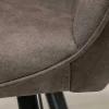Retro Stuhl PALERMO taupe mit Armlehne und Ziersteppung