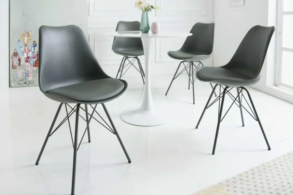 Retro Stuhl SCANDINAVIA MEISTERSTÜCK grau