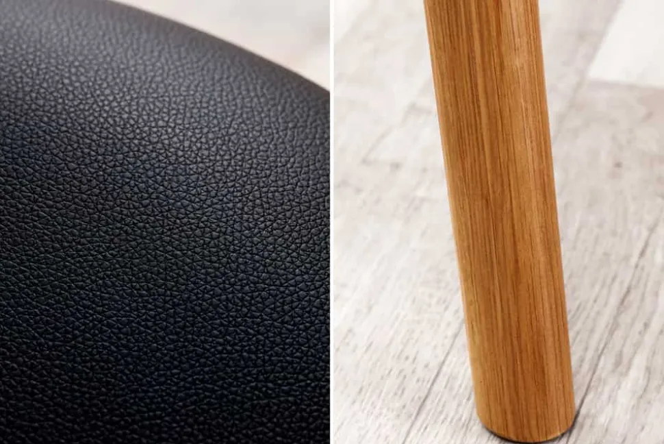 Retro Stuhl VALHALLA WOOD matt-braun Eiche Massivholz mit Armlehne